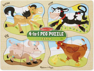 

Melissa & Doug 4-in-1 Farm Peg(16 Pieces)