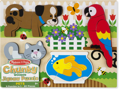 

Melissa & Doug Chunky Jigsaw Puzzle - Pets(20 Pieces)