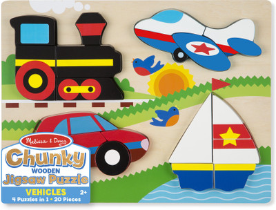 

Melissa & Doug Chunky Jigsaw Puzzle - Vehicles(20 Pieces)