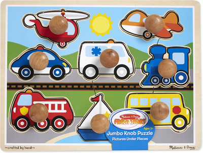 

Melissa & Doug Vehicles Jumbo Knob Puzzle(8 Pieces)