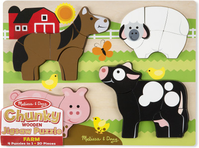 

Melissa & Doug Chunky Jigsaw Puzzle - Farm Animals(20 Pieces)