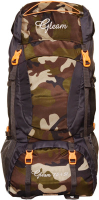 

Gleam 404 Climate Proof Mountain / Hiking / Trekking / Campaign Bag / Backpack 80 ltrs Camouflage & Black with Rain Cover Rucksack - 80 L(Multicolor)