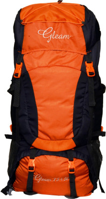 

Gleam 403 Climate Proof Mountain / Hiking / Trekking / Campaign Bag / Backpack 80 ltrs Orange & Black with Rain Cover Rucksack - 80 L(Multicolor)