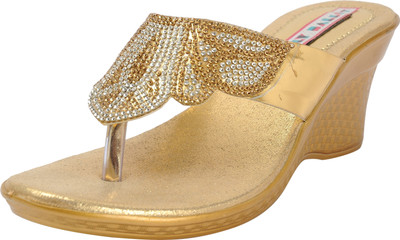 

Belly Ballot Women Golden Wedges