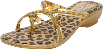 Belly Ballot Women Golden Wedges