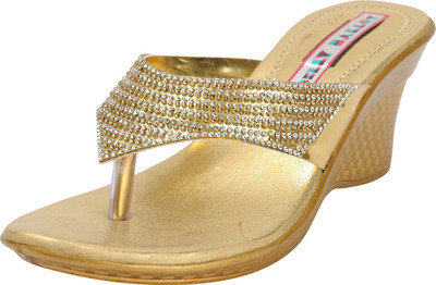 

Belly Ballot Women Golden Wedges