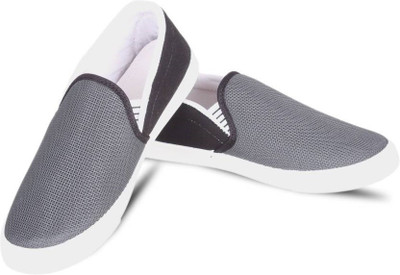 Ridhaniyaa Slip On Sneakers For Men(Grey, Black
