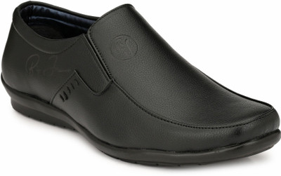 

BIG JUNIOR Black Leather Look Office Formal Shoes Slip On For Men(Black