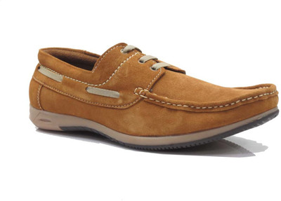 

John Hupper Boat Shoes For Men(Tan, Tan_1