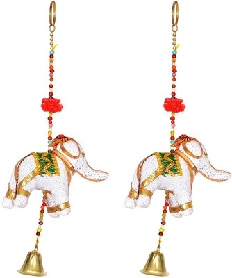 

Little Jaipur Fabric Elephant with Bell Door Hanging Set Toran(Fabric)