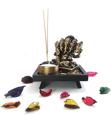 

LOF Lord Panchmukhi Ganesha Idol For Diwali Home Temple Decoration Ganesh Ji Spiritual idols Decorative Puja / Vastu Showpiece Religious Pooja Gift item & Murti for Mandir ,Temple,Home Decor & Office Decorative Showpiece - 15 cm(Polyresin, Multicolor)