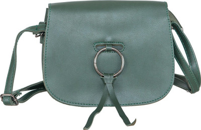 

peaubella Girls Casual Green Leatherette Sling Bag