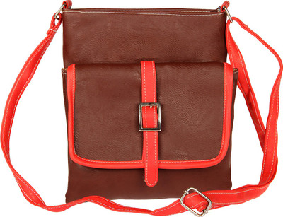 

LOVBIRD Girls Casual Brown PU Sling Bag