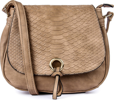 Kleio Women Casual Brown PU Sling Bag