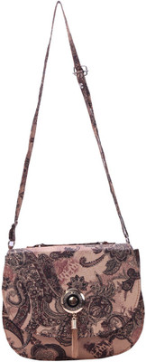 

Bee Fashionable Women Casual Brown Canvas Sling Bag