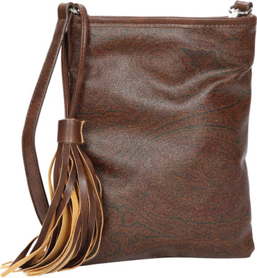 

Bagkok Women Casual Brown PU Sling Bag