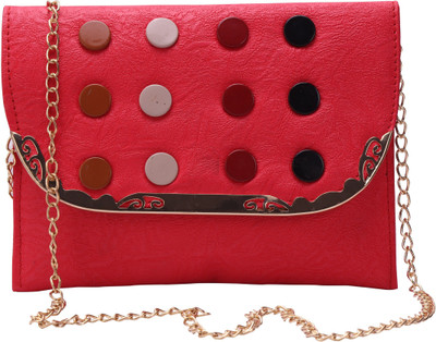 

Bee Fashionable Women Evening/Party Red PU Sling Bag
