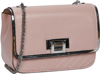 

Bagkok Women Formal Pink PU Sling Bag
