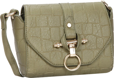 

Bagkok Women Casual Green PU Sling Bag