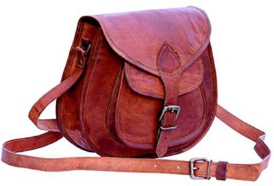 

Anshika International Girls Casual Brown Genuine Leather Sling Bag