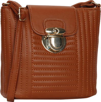 

Bagkok Women Formal Brown PU Sling Bag