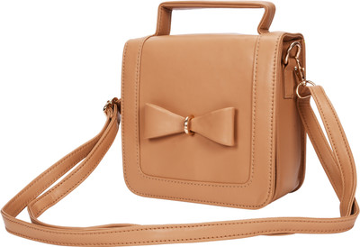 

whiteflower Girls Casual Tan PU Sling Bag