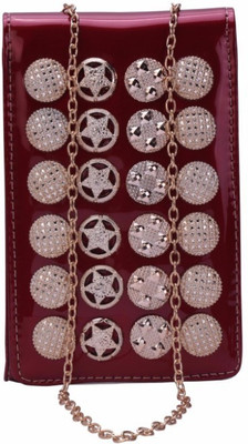 

Bee Fashionable Women Evening/Party Maroon PU Sling Bag