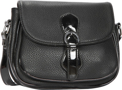Bagkok Women Casual Black PU Sling Bag