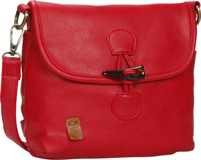

Bagkok Women Casual Red PU Sling Bag