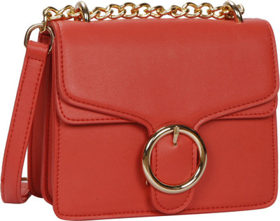 

Bagkok Women Formal Red PU Sling Bag