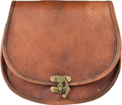 

ALBORZ Women Casual Brown Genuine Leather Sling Bag