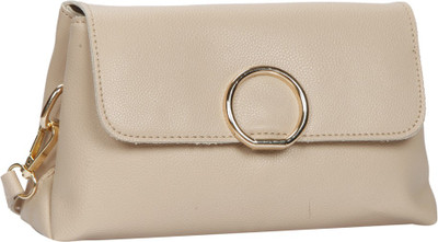 

Bagkok Women Casual Beige PU Sling Bag