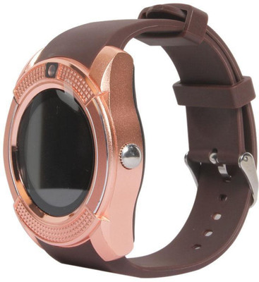 

Bluebells India ™HTMAX V8-2 V8 Bluetooth with Built-in Sim card and memory card slot Smartwatch Multicolor Smartwatch(Brown Strap Free Size)