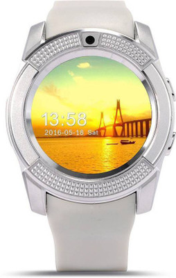

Benison India ™HTMAX V8-2 V8 Bluetooth with Built-in Sim card and memory card slot Smartwatch Multicolor Smartwatch(White Strap Free Size)