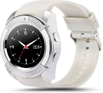

Benison India ™HTMAX V8-2 V8 Bluetooth with Built-in Sim card and memory card slot Smartwatch Multicolor Smartwatch(White Strap Free Size)