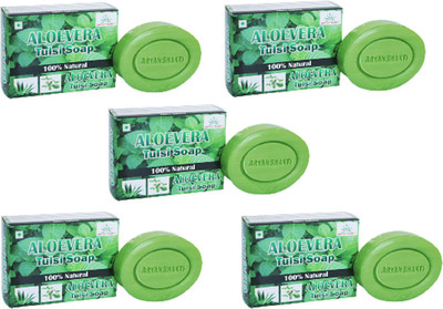 

AryanShakti Aloevera tulsi Soap | 100% natural(375 g, Pack of 5)