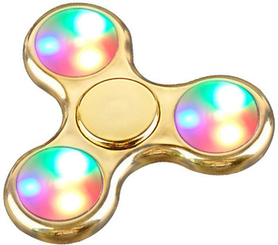 

Sehrish Fidget Spinner Chrome Edition Full Glossy Looks Shining LED Lights Gold Color(Multicolor)
