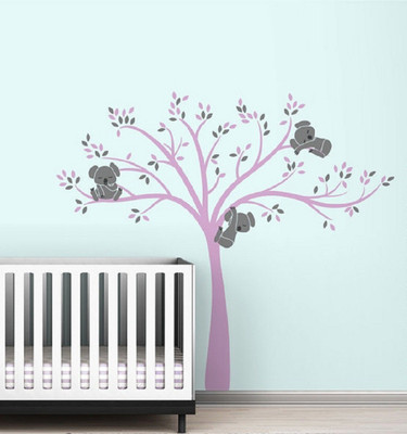 Asmi Collections 150 cm Cute Koalas on Tree Removable Sticker(Pack of 1)