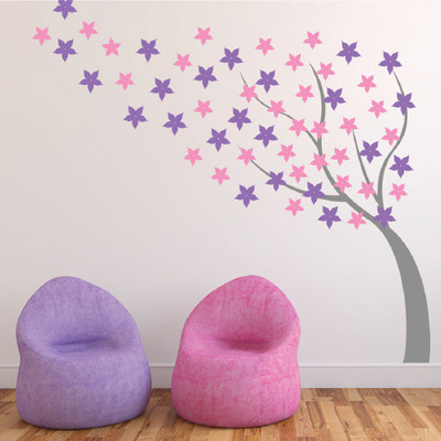 Asmi Collections 100 cm Beautiful Windy Blossom Tree Removable Sticker(Pack of 1)
