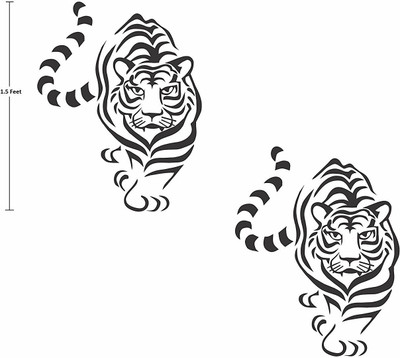 Asmi Collections 45 cm Daring Tiger Removable Sticker(Pack of 1)