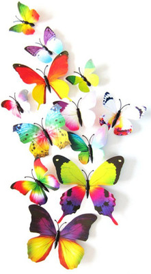 

iDream  12pcs 3D PVC Magnet Butterfly DIY Sticker(Pack of 12, Multicolor