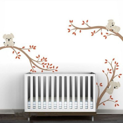 Asmi Collections 190 cm Cute Koalas on Tree branches Removable Sticker(Pack of 1)