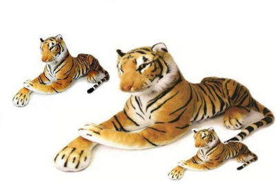 

Samayra Toys Combo Decoration Tiger Family Mother 70 cm & 2 Son 32 cm Stuff Animal - 70 cm(Brown)