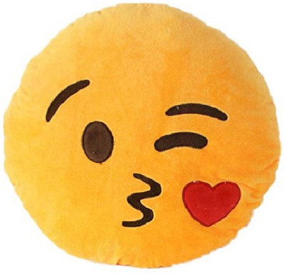 

Maa Khwab Kissing Emoji Smiley Cushion - 37 cm (Yellow) - 10 cm(Yellow&Red)