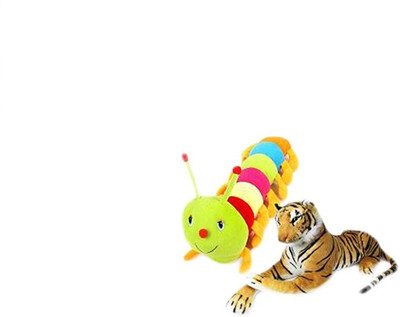 

mega star multicolor caterpillar (55cm) and tiger (32 cm)combo (set of 2) - 9 cm(Multicolor)