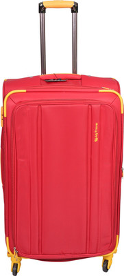 

PRAGEE EXCLUSIVE RED CHECK IN FABRIC SUITCASE Check-in Luggage -  inch(Red
