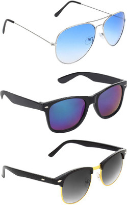 

Abner Aviator, Wayfarer, Clubmaster Sunglasses(Blue, Multicolor, Black