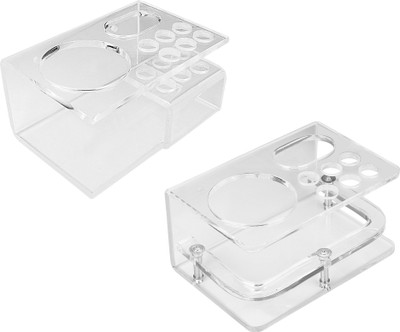 

Admire 3 in 1 Brush Holder 2pc Acrylic Toothbrush Holder(Clear, Wall Mount)