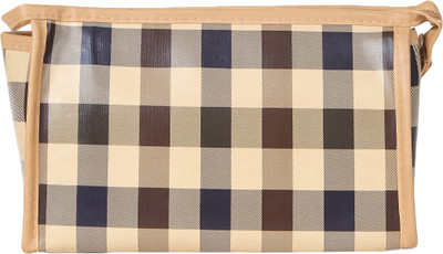 

Uberlyfe Cosmetic Pouch(Brown), Check-brown