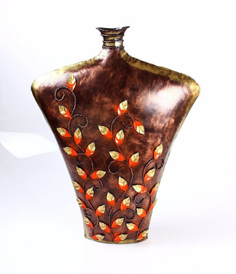 

Shivay Arts Metal Iron Contemporary Designer Vase Pot Iron Vase(24 inch, Multicolor)